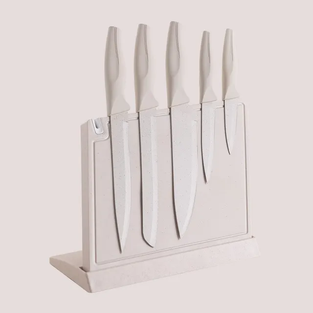 Sklum Cobo Gardenia Set 5 Coltelli da Cucina Bianco Acciaio