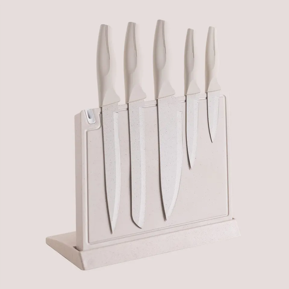 Sklum Cobo Gardenia Set 5 Coltelli da Cucina Bianco Acciaio