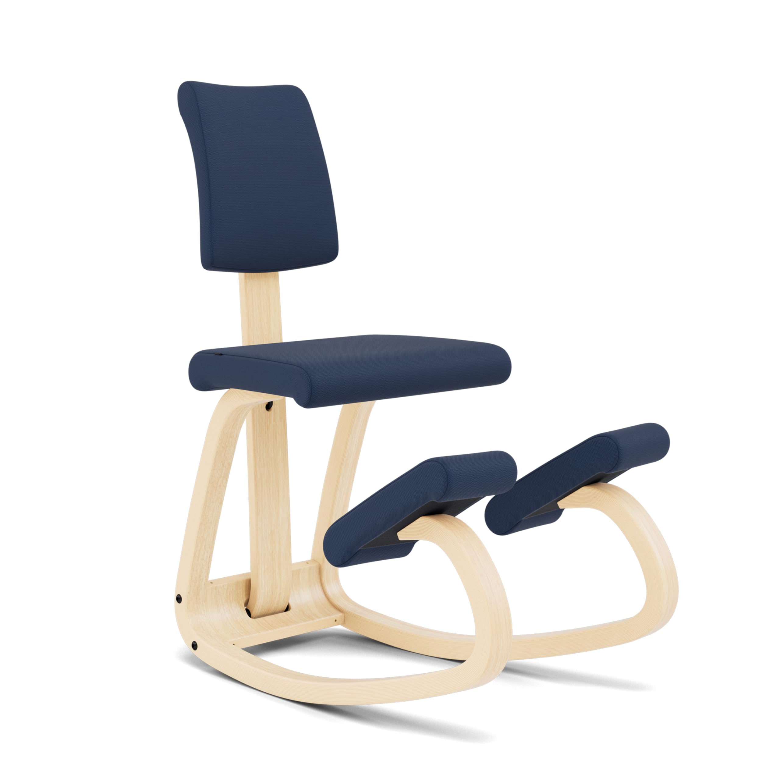 Varier Variable Plus sedia con schienale naturale blu