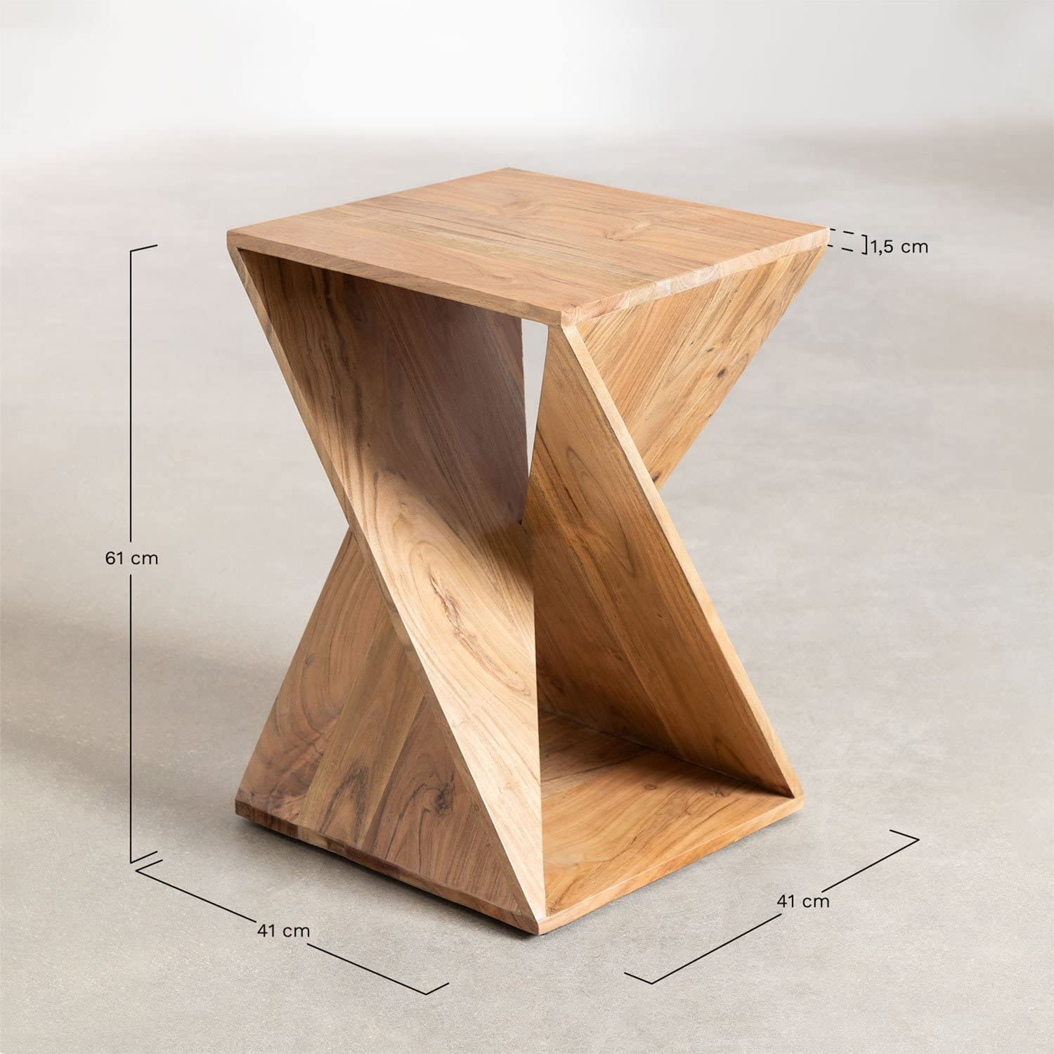 Sklum Gorvea Tavolino 41x41 Legno Acacia