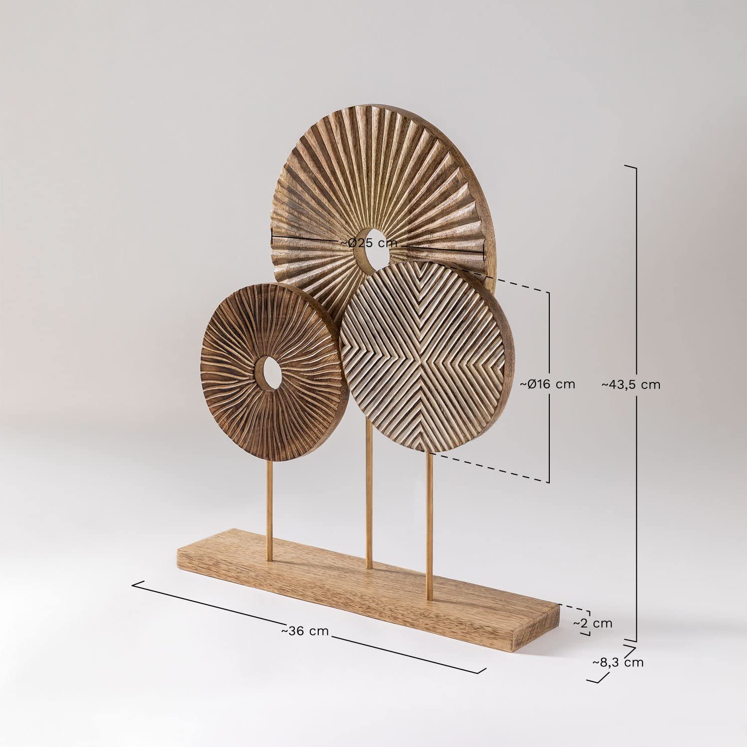 Sklum Soly Figura Decorativa Legno Mango Boho 43,5 cm