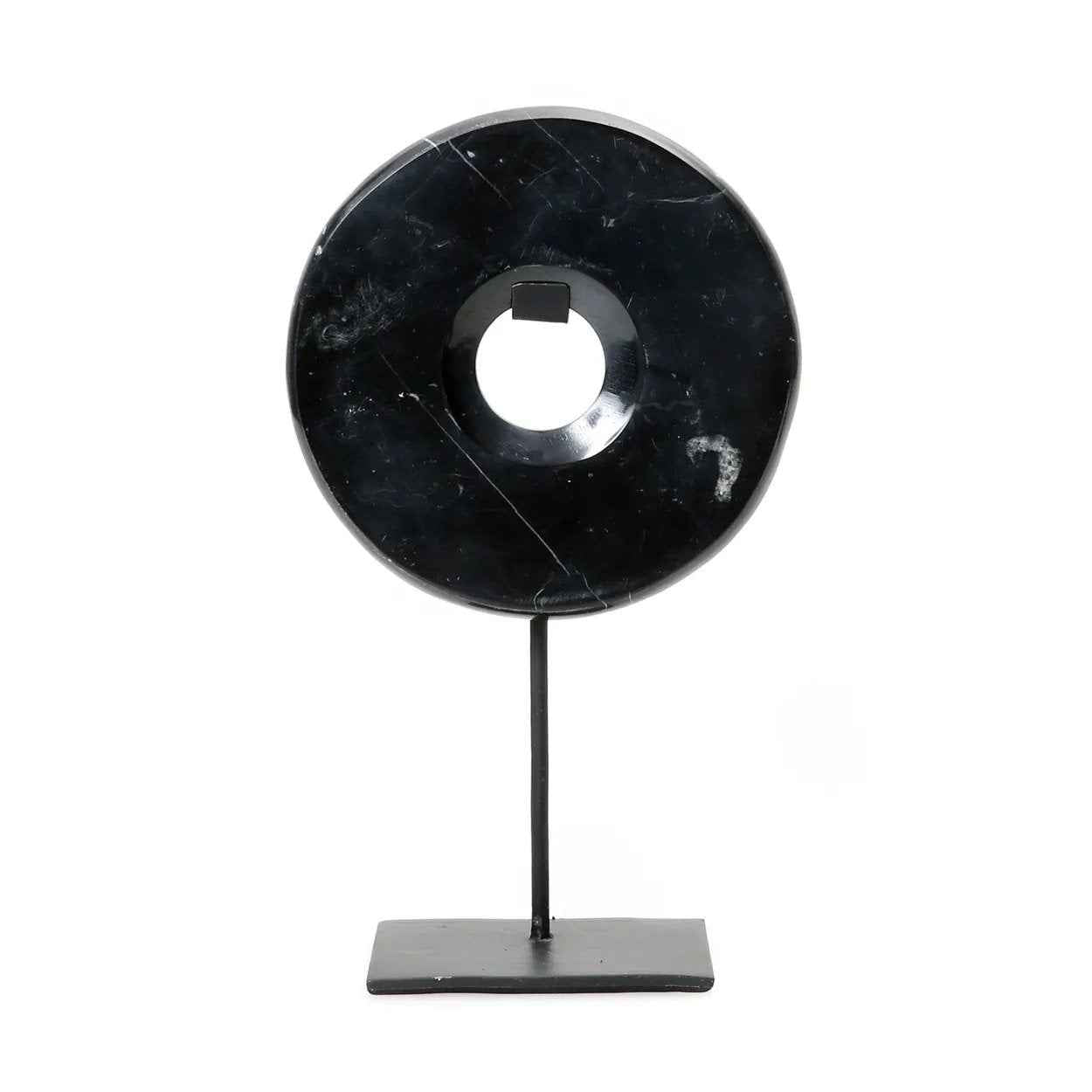 Bambua Marble Disc Scultura Marmo Nero M