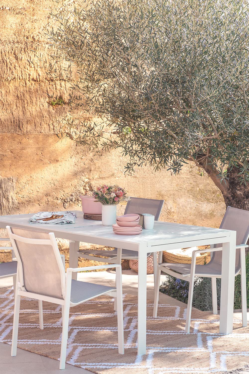 Sklum Starmi tavolo da giardino allungabile 180-240 bianco