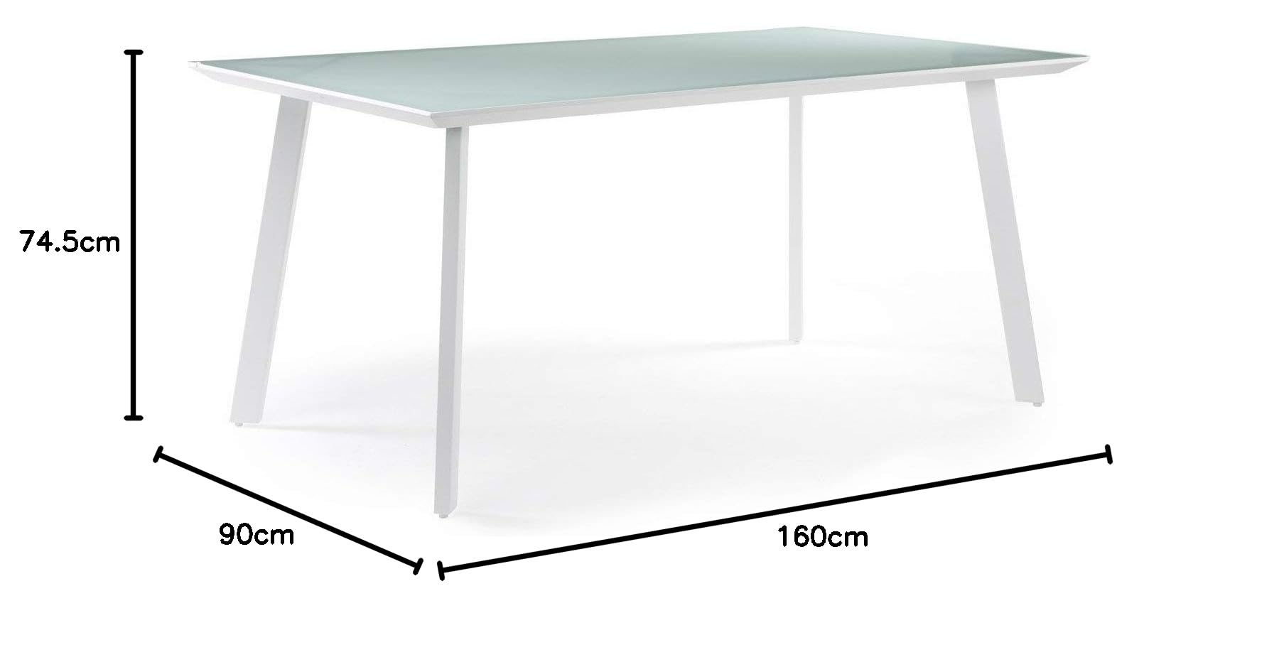 Sklum Adel tavolo da esterno vetro 160x90 bianco