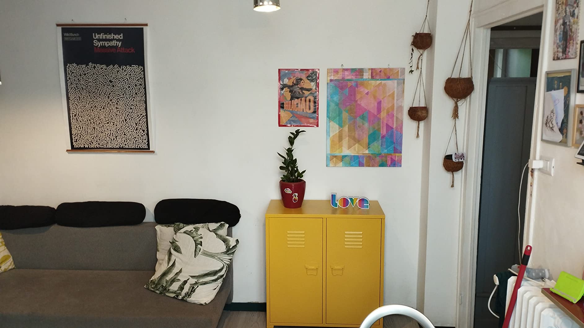 Sklum Pohpli credenza 2 ante 80 cm giallo curry acciaio