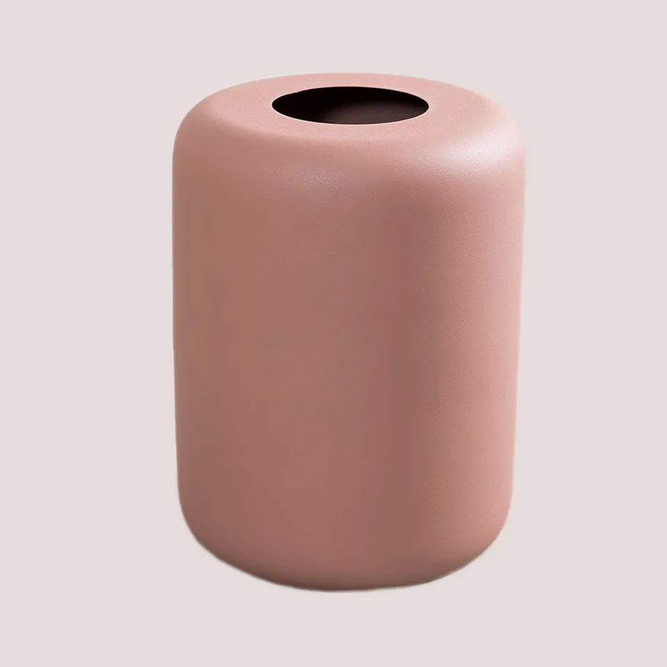 Sklum Dehli Rosa vaso in metallo geometrico
