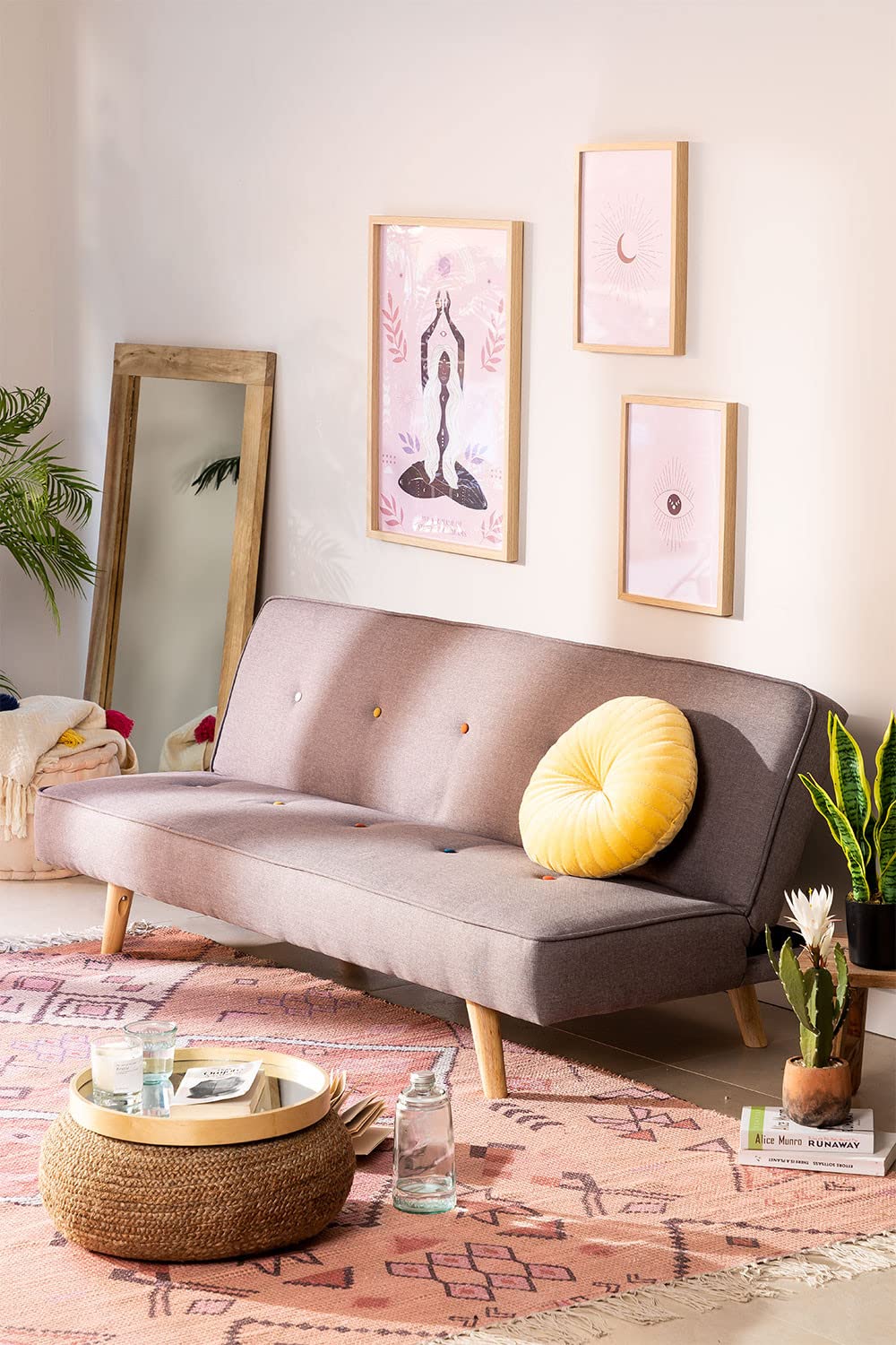 Sklum Orbun Colors divano letto 3 posti grigio chiaro lino