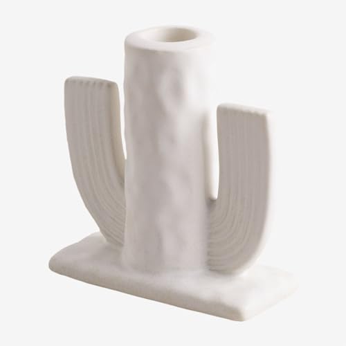 Sklum Lanek Portacandele Ceramica Bianco 11 cm
