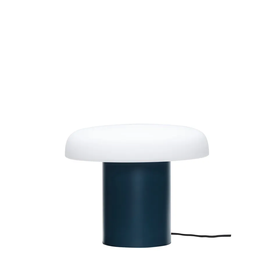 Bambua Ateliers lampada da tavolo blu paralume vetro