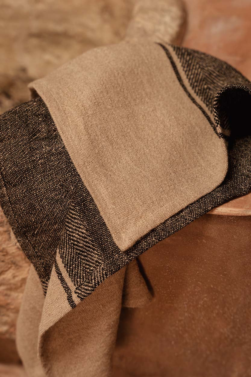Bambua The Linen Moody strofinaccio lino nero 50x70
