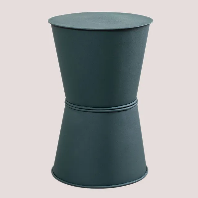 Sklum Albi tavolino rotondo Ø33 cm blu turchese in ferro