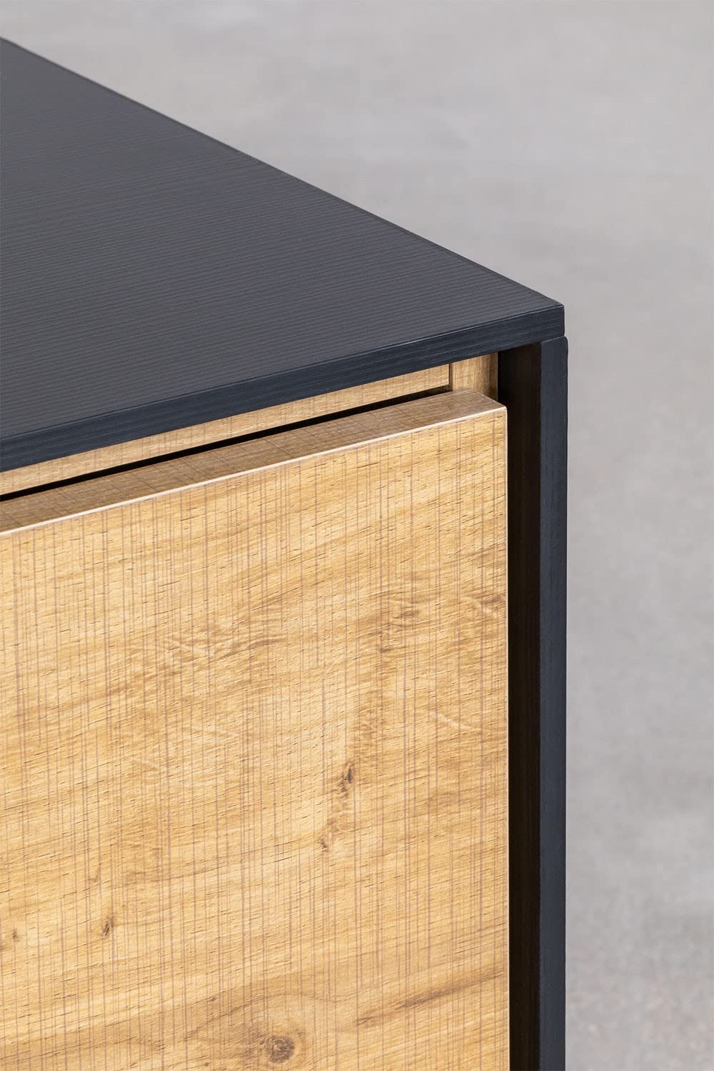 Sklum Danae Mobile TV Black Natural in MDF e Ferro