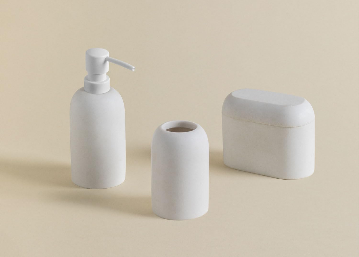 Sklum Veranne Set Bagno 3 Pezzi Bianco Resina