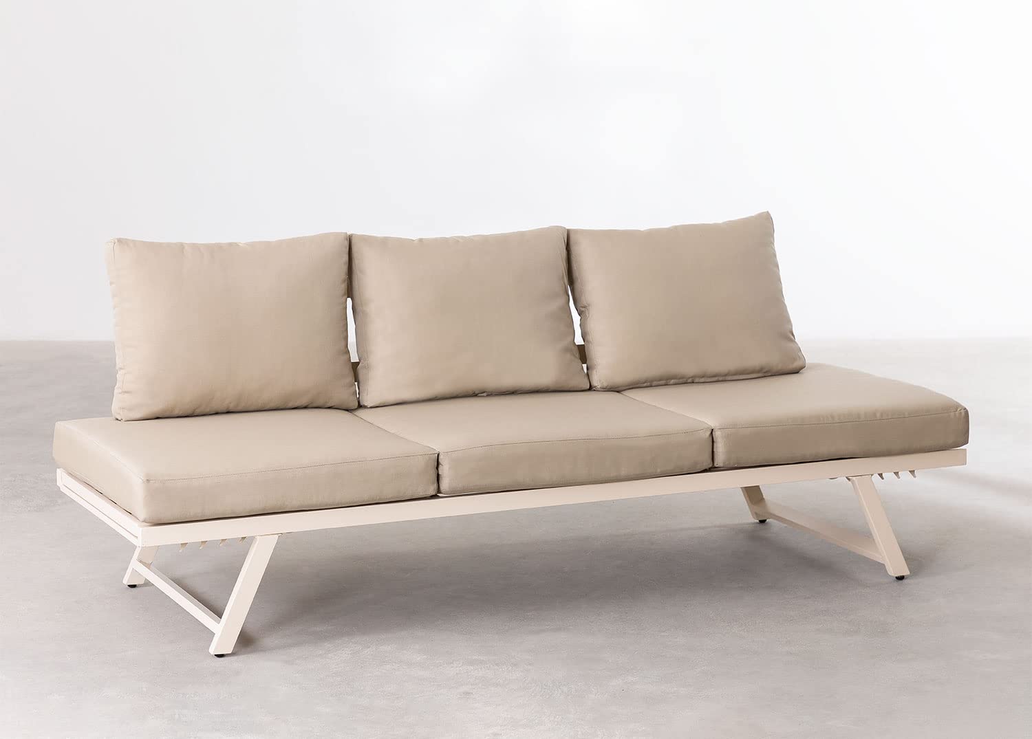 Sklum Libanc divano da giardino 3 posti beige reclinabile