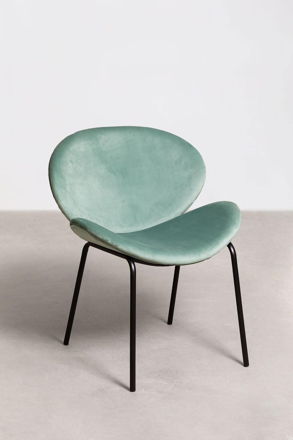 Sklum Fior sedia da pranzo velluto verde abete gambe metallo