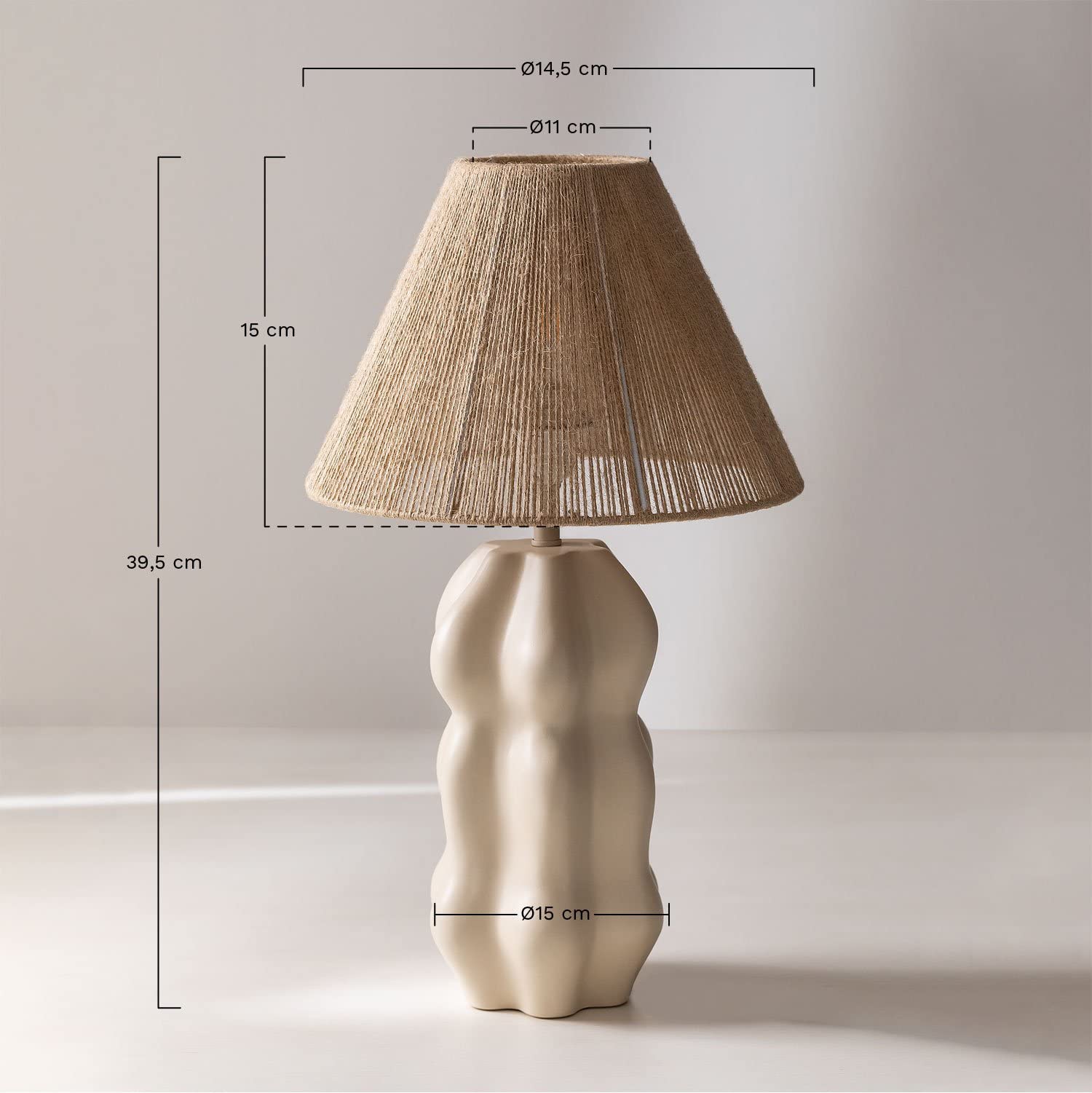 Sklum Raiman Beige Crema lampada da tavolo ceramica