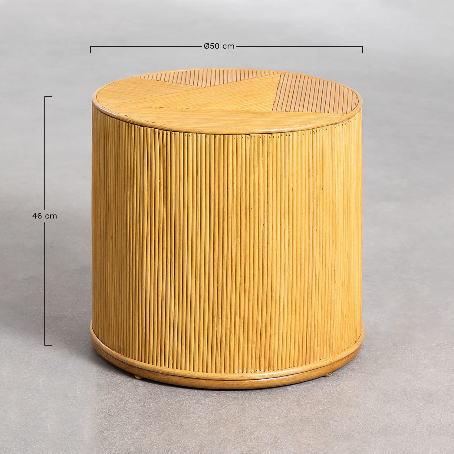 Sklum Balenty Ø50 Tavolino in rattan marrone