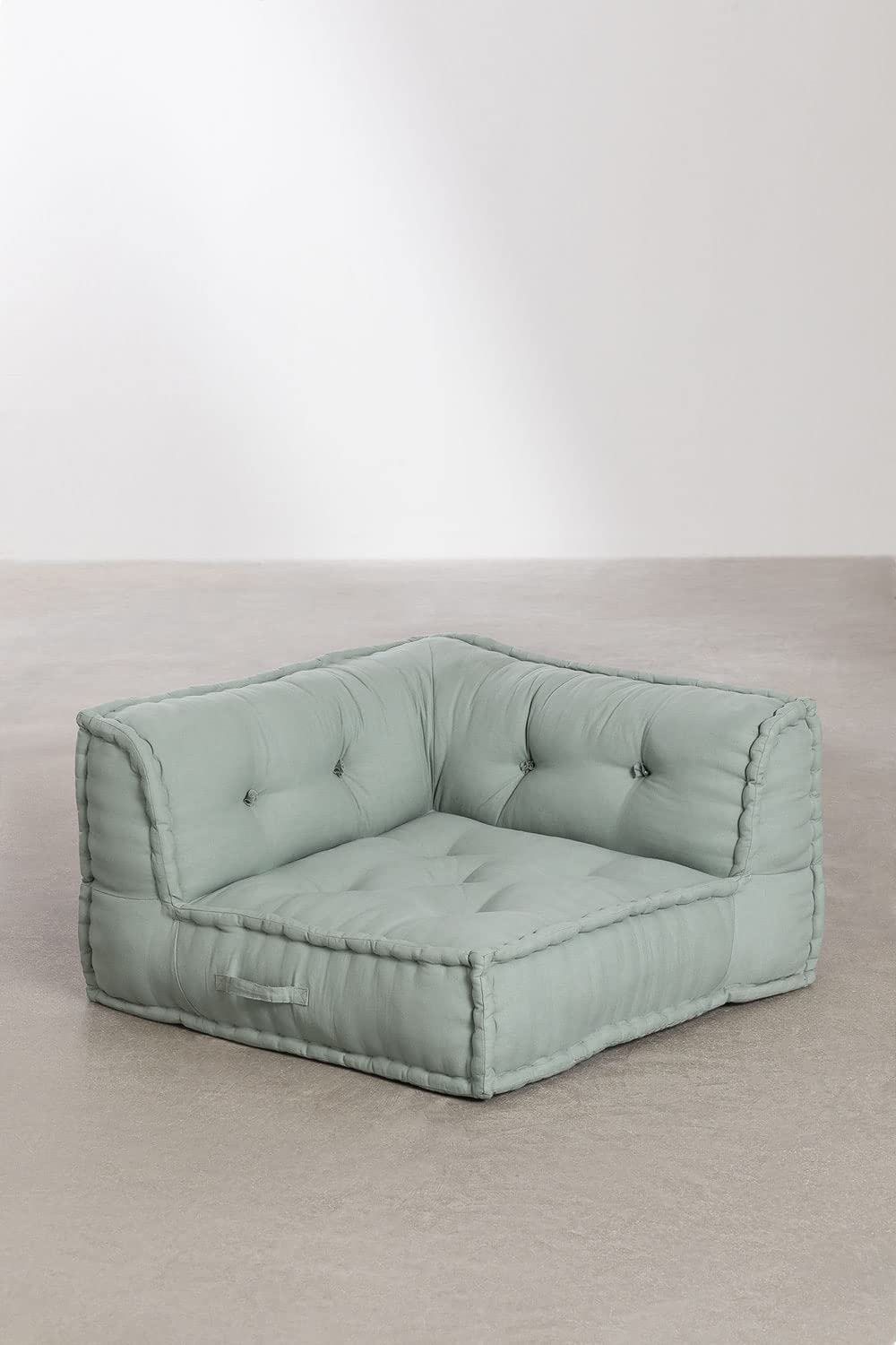 Sklum Dhel pack divano angolare + centrale verde abete cotone