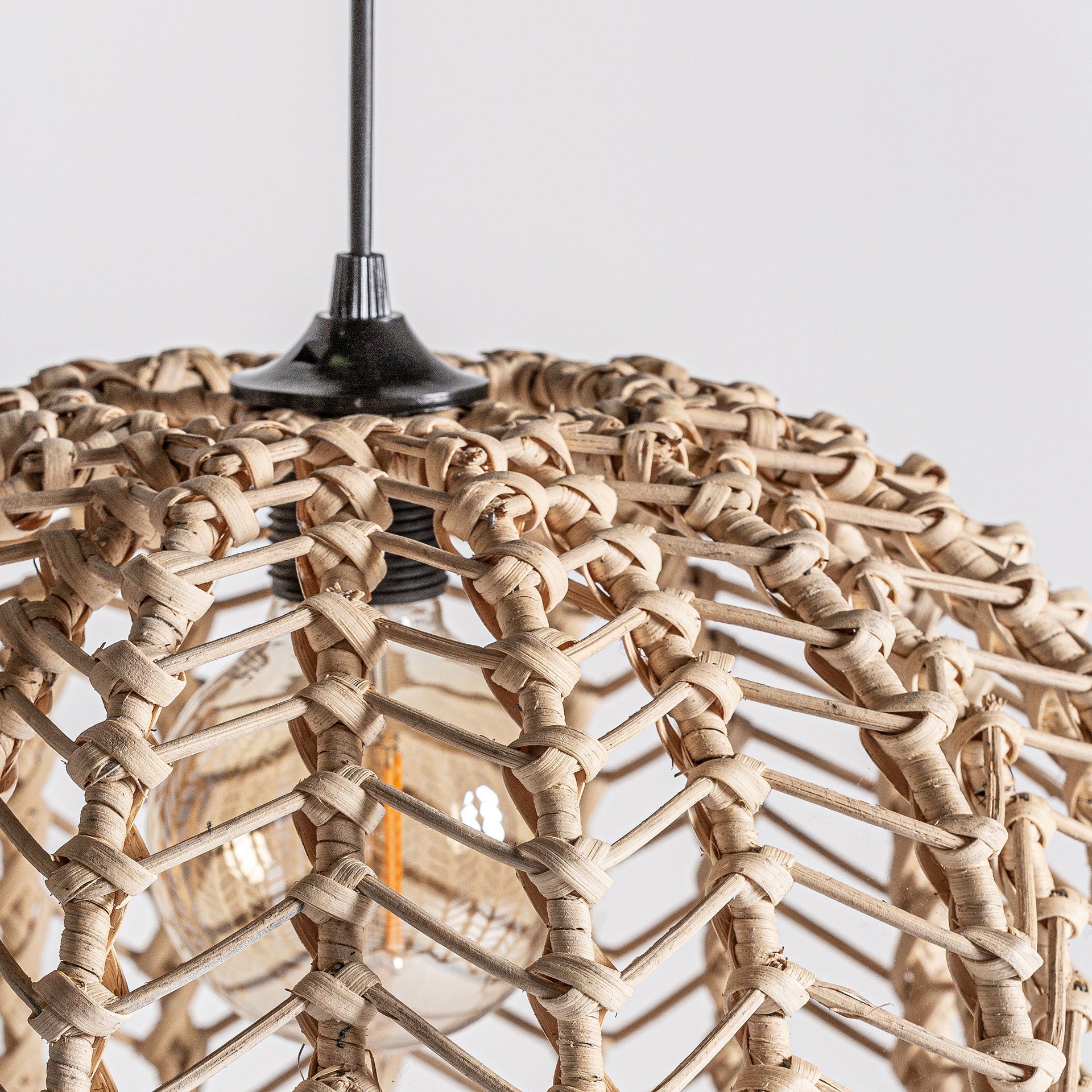 Bambua Plissé lampada a sospensione rattan naturale