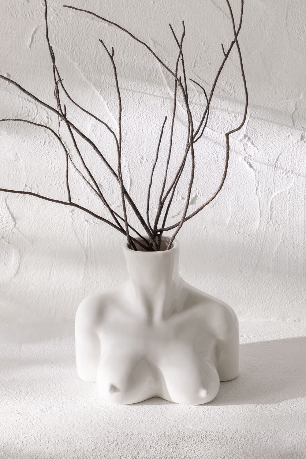 Sklum Aleska vaso in ceramica bianco forma busto