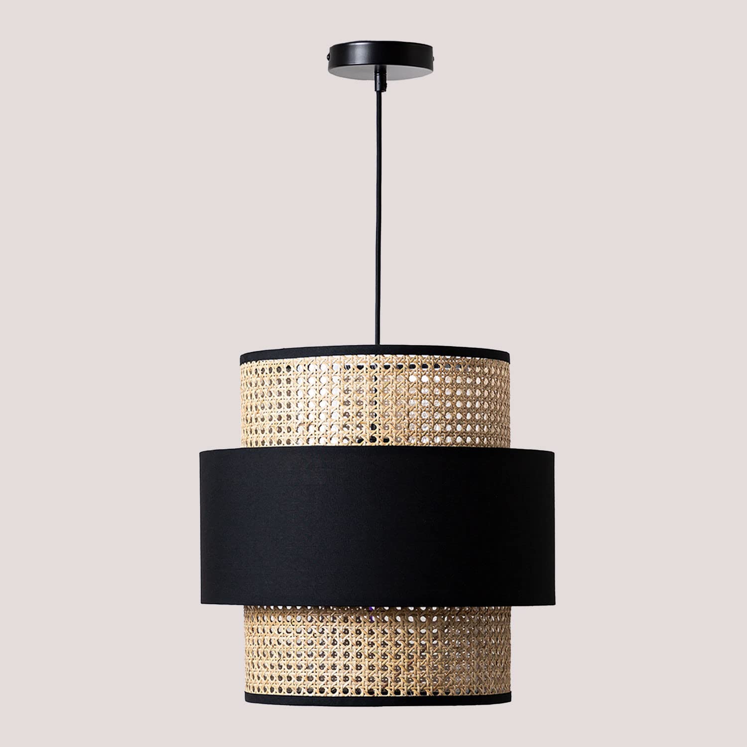 Sklum Satu plafoniera rattan nera Ø40 cm