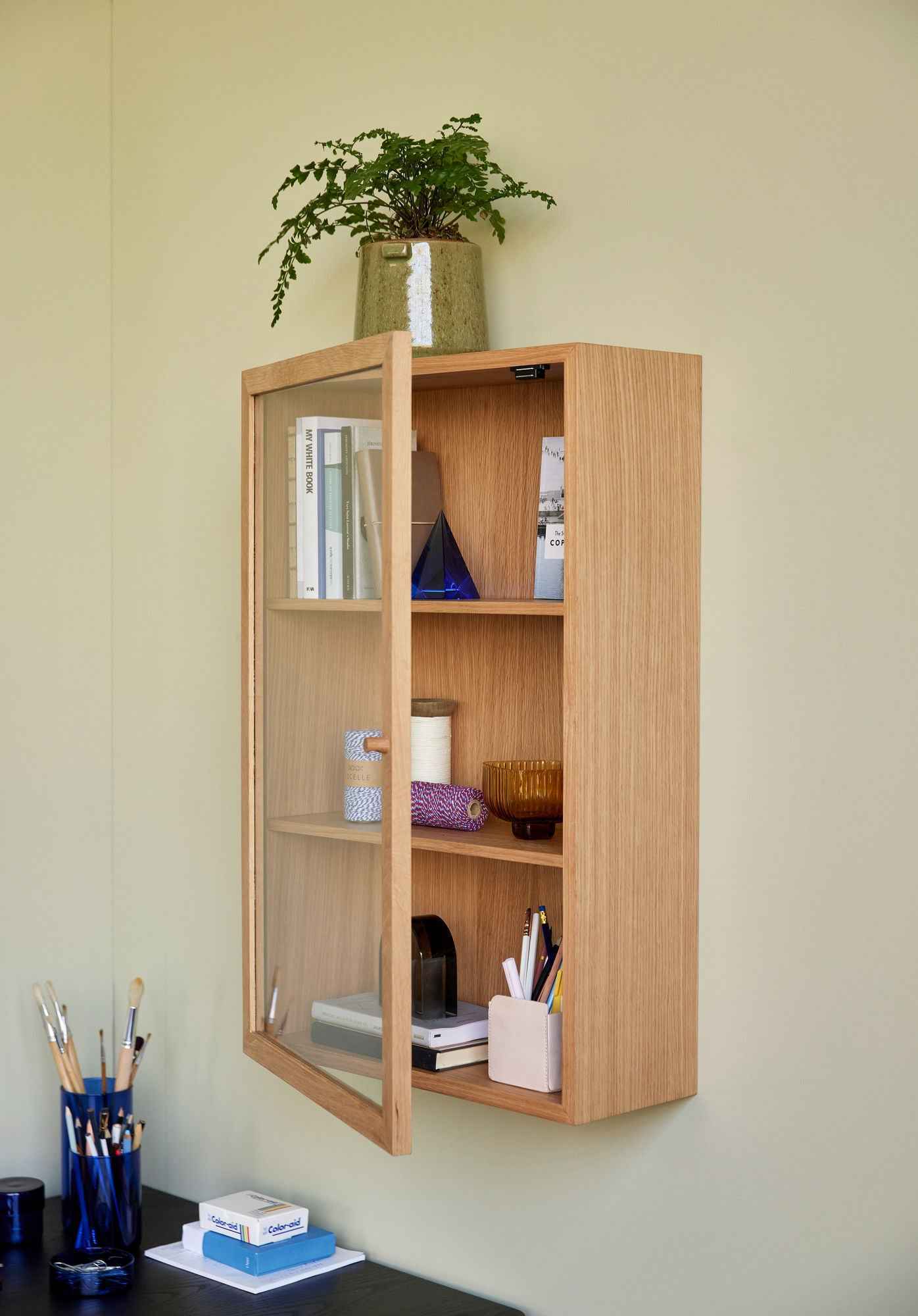 Bambua Panorama Wall Cupboard pensile vetro naturale
