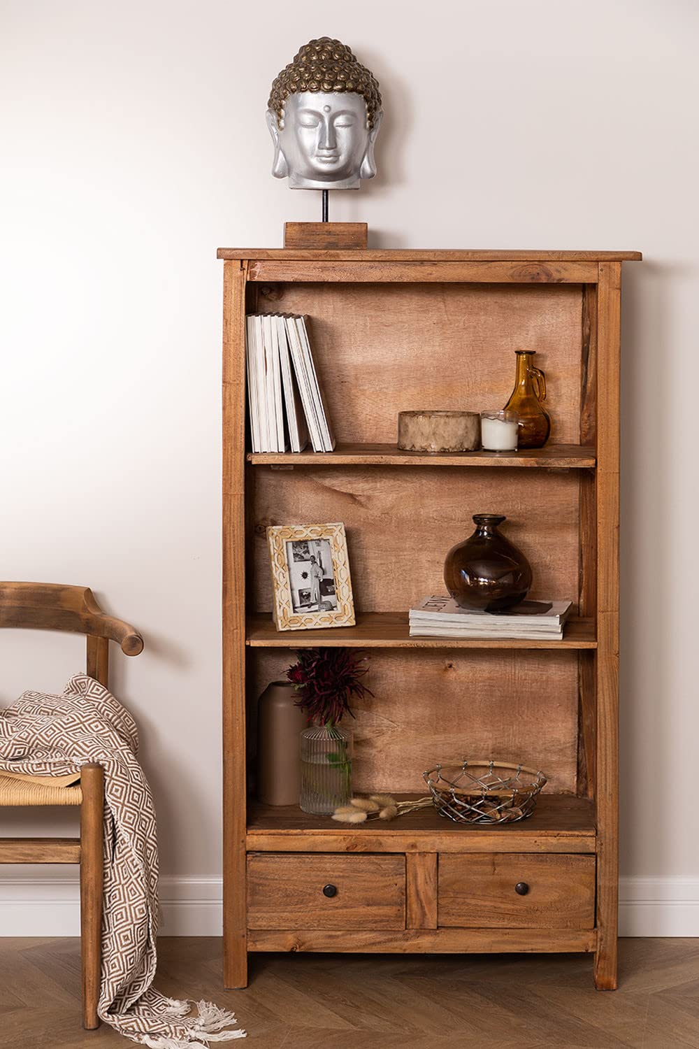 Sklum Jara set 2 librerie legno riciclato con ripiani