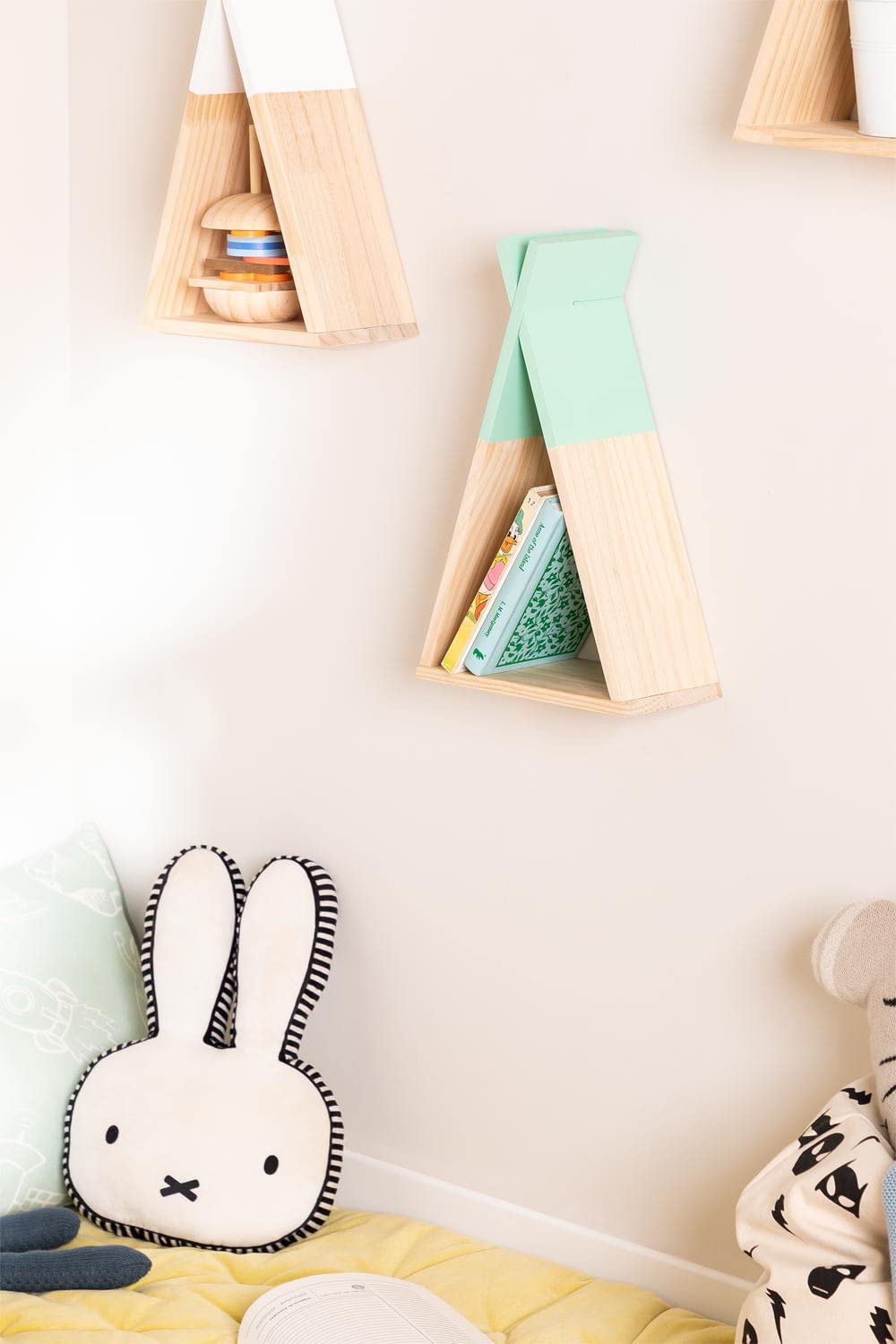 Sklum Sius Kids mensola da parete legno pino verde menta