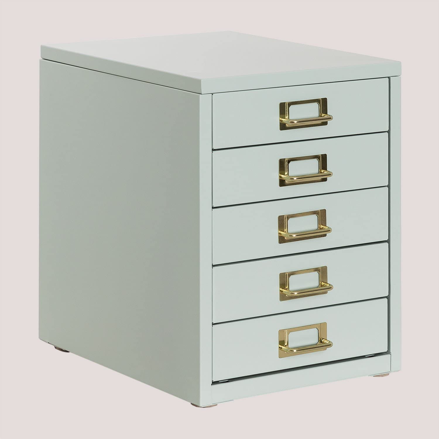 Sklum Kazuo Schedario da Tavolo in Metallo Celadon 5 Cassetti