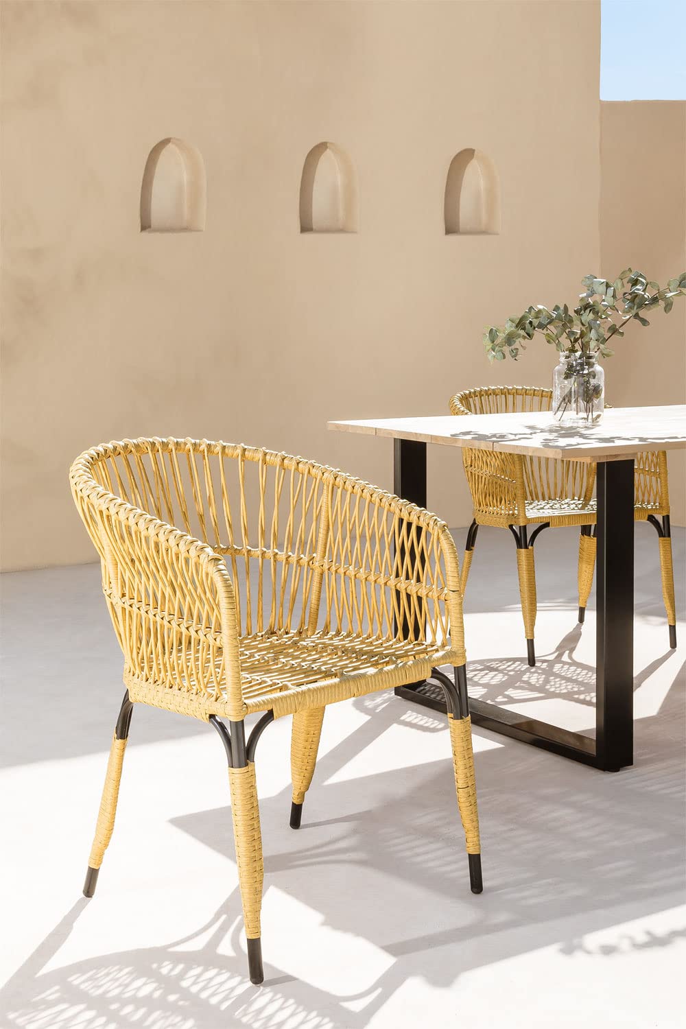 Sklum Garreth sedia da giardino rattan sintetico natural