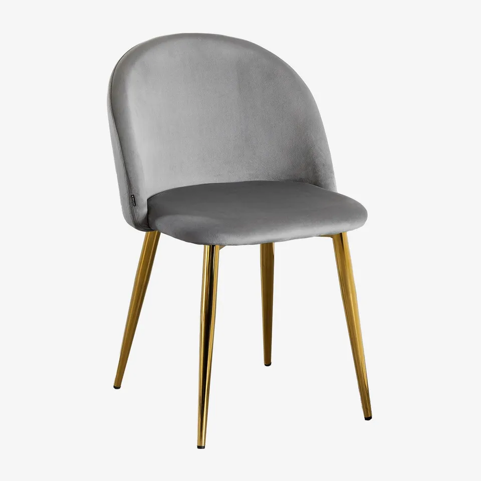 Sklum Kana Sedia in Velluto Grigio Chiaro Gambe Oro