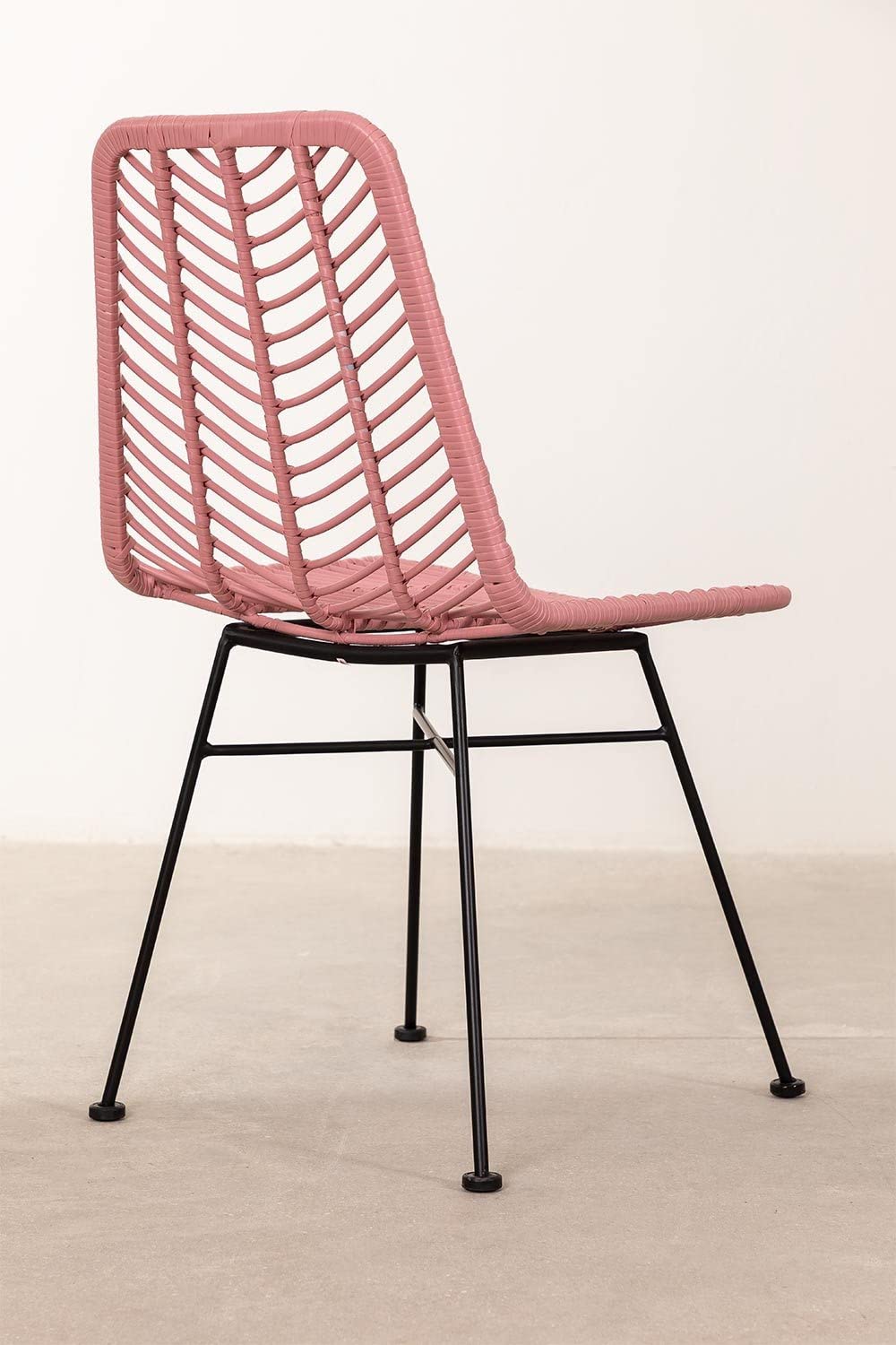 Sklum Gouda Colors sedia da pranzo rattan rosa peonia nero