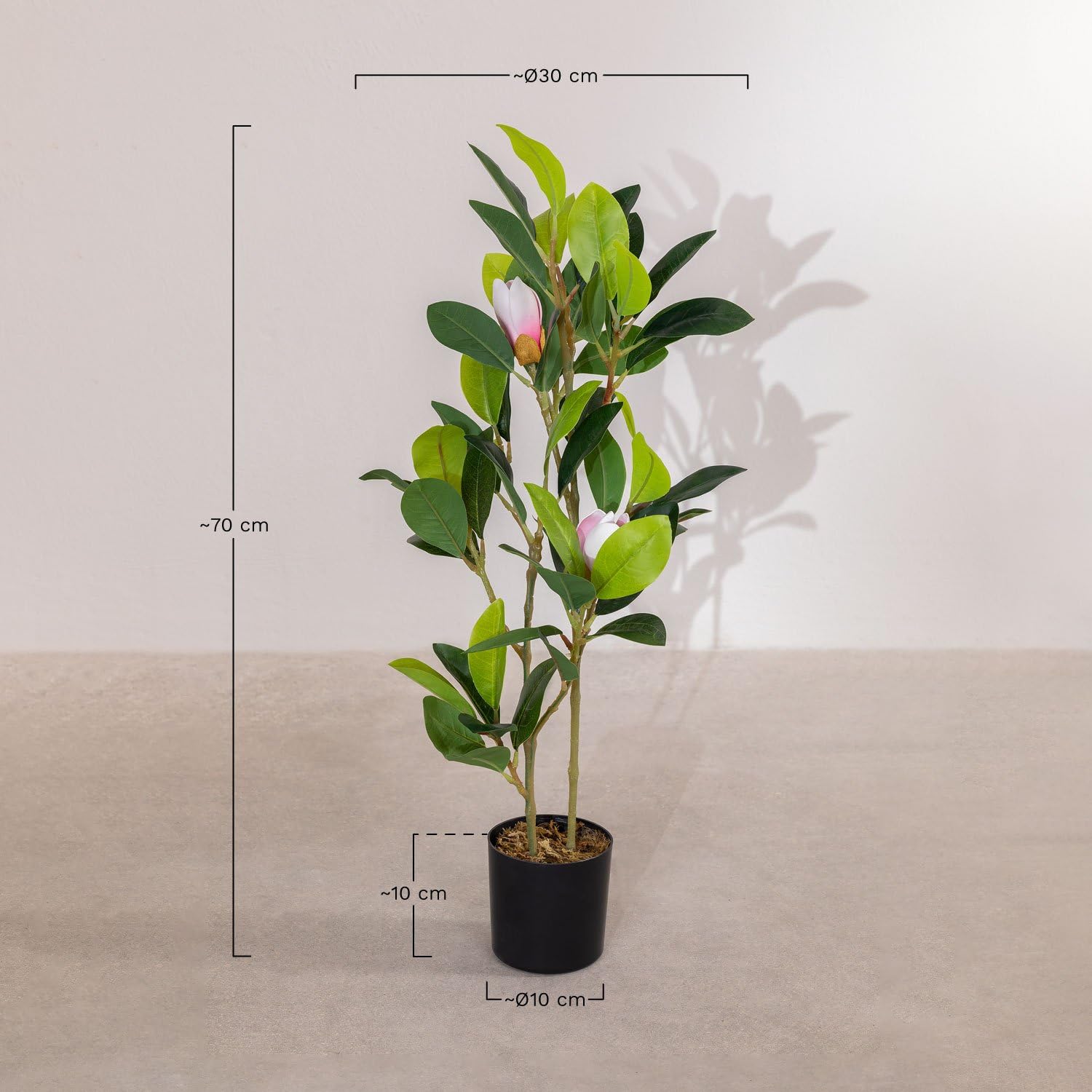 Sklum Magnolia pianta artificiale PVC verde 70 cm