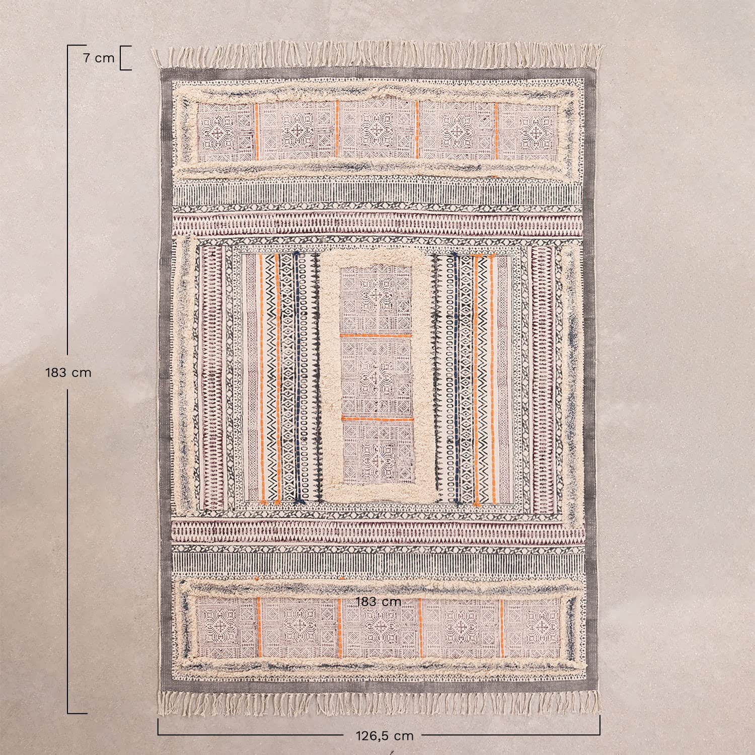 Sklum Smit Ethnic Tappeto in Cotone 183x126,5 cm