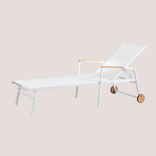 Sklum Archer lettino prendisole alluminio bianco reclinabile