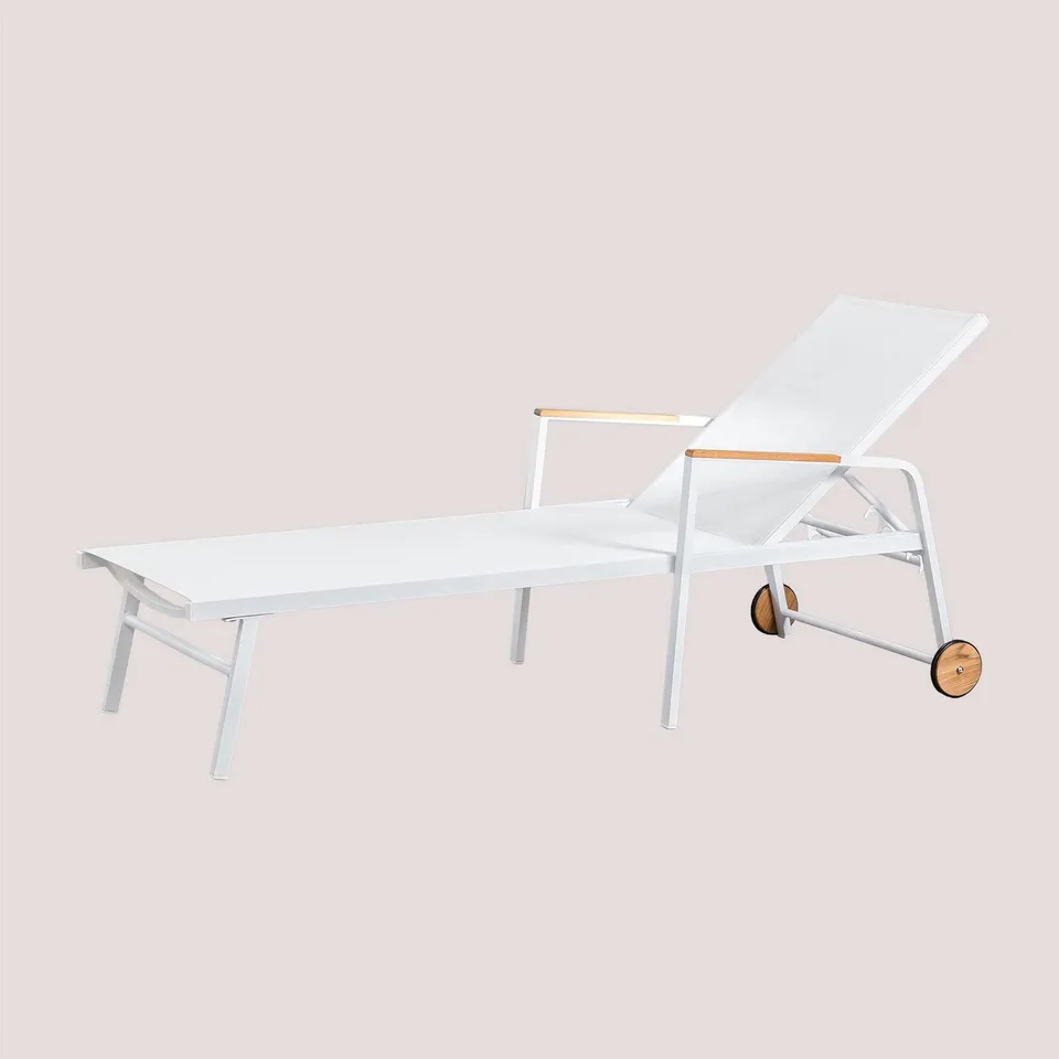 Sklum Archer lettino prendisole alluminio bianco reclinabile