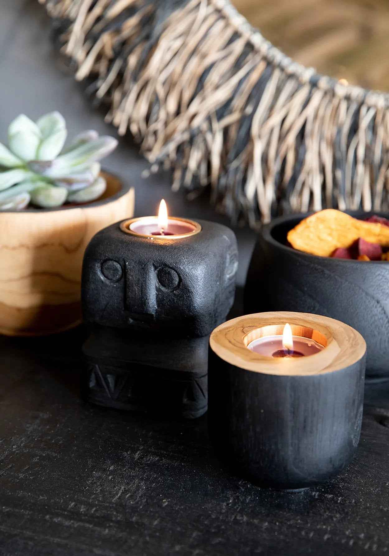 Bambua Bondi portacandele teak ciotola