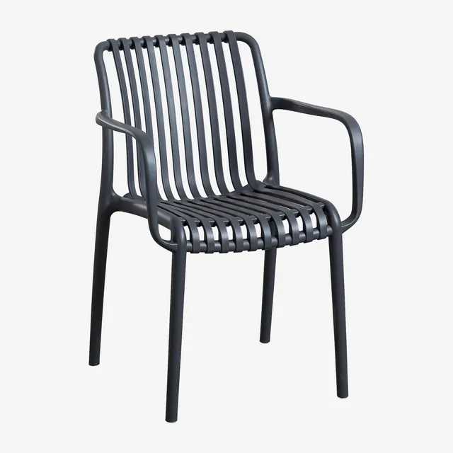 Sklum Wendell Sedia da Giardino con Braccioli Antracite Anti UV