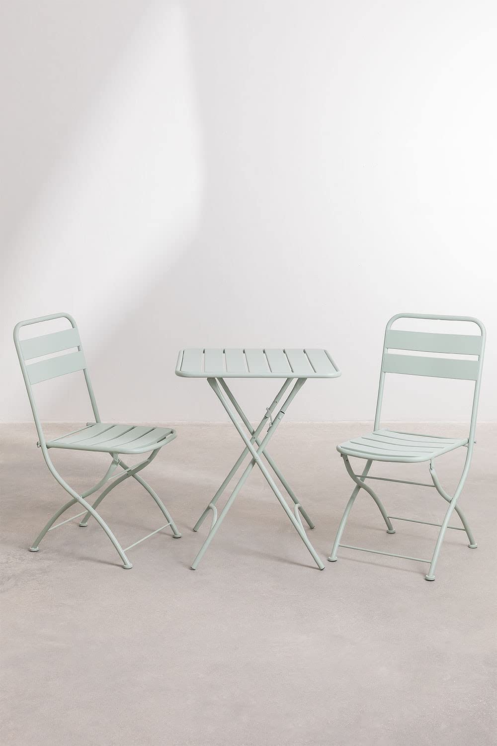 Sklum Janti Set Esterno Tavolo 60x60 e 2 Sedie Pieghevoli