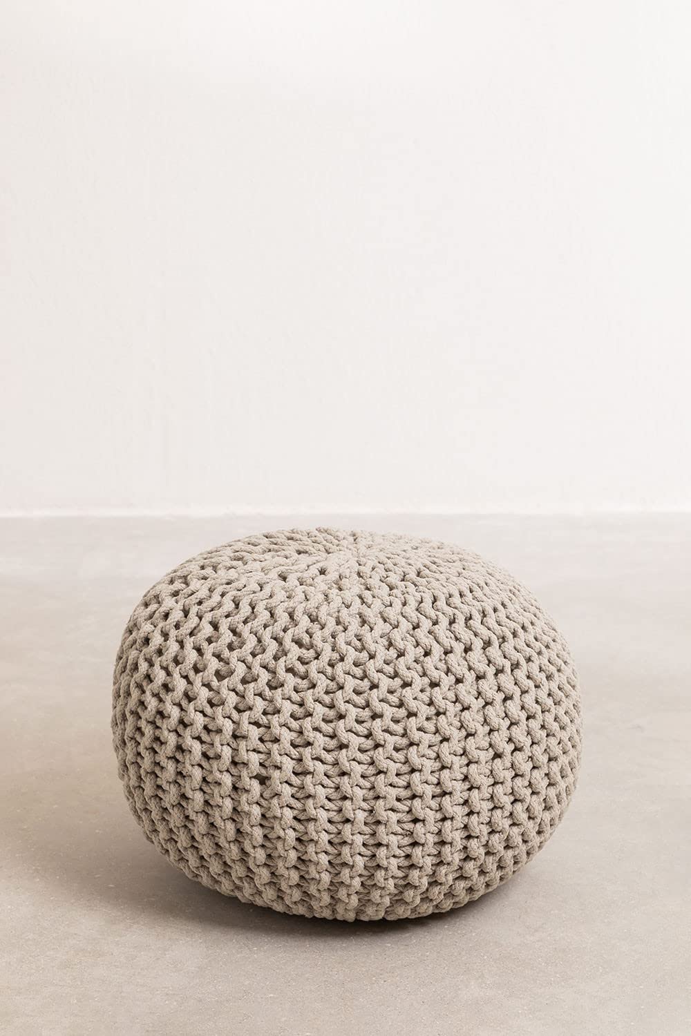 Sklum Greicy pouf rotondo cotone grigio talpa Ø42