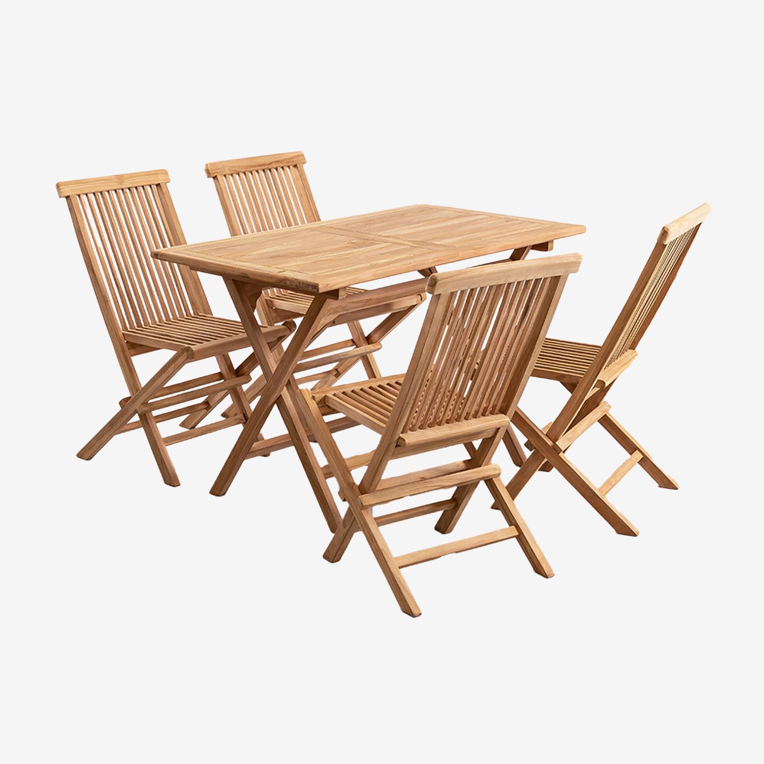 Sklum Pira set giardino pieghevole teak 4 sedie