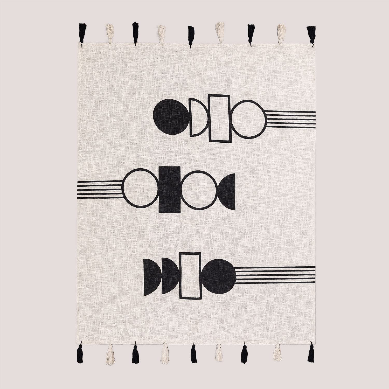 Sklum Luk Beige Lino Plaid 135x153 Cotone Frange