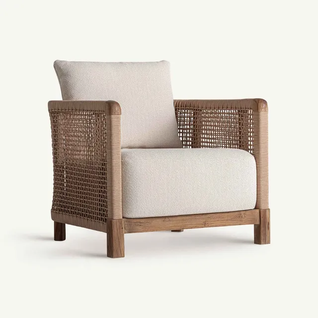 Bambua Trena poltrona da esterno in teak naturale