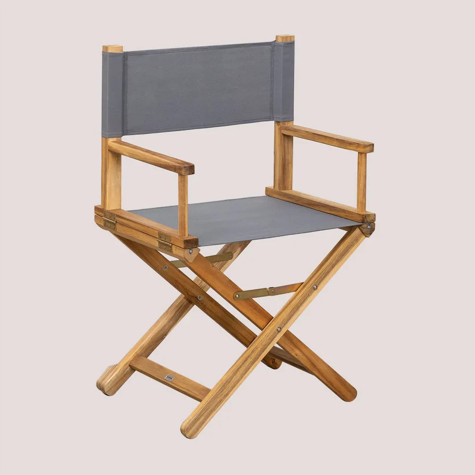 Sklum Ridley Style Sedia Regista Pieghevole Legno Grigio Esercito