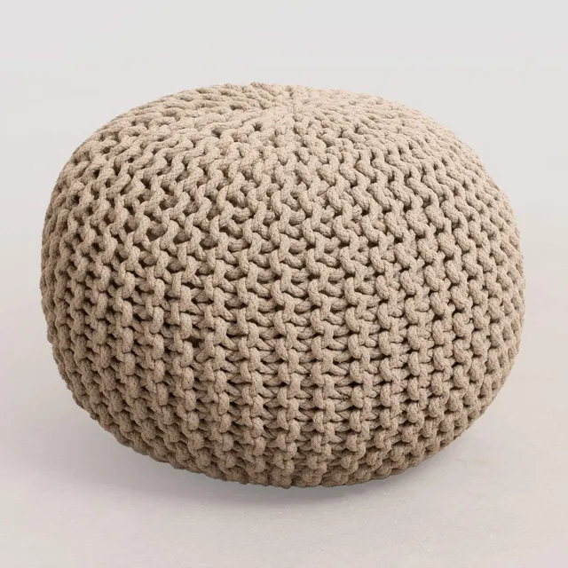 Sklum Greicy pouf rotondo cotone grigio talpa Ø42