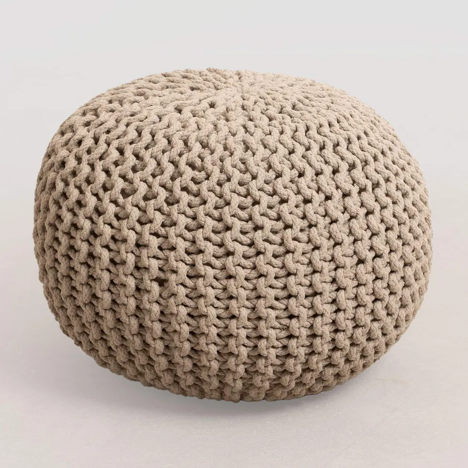 Sklum Greicy pouf rotondo cotone grigio talpa Ø42