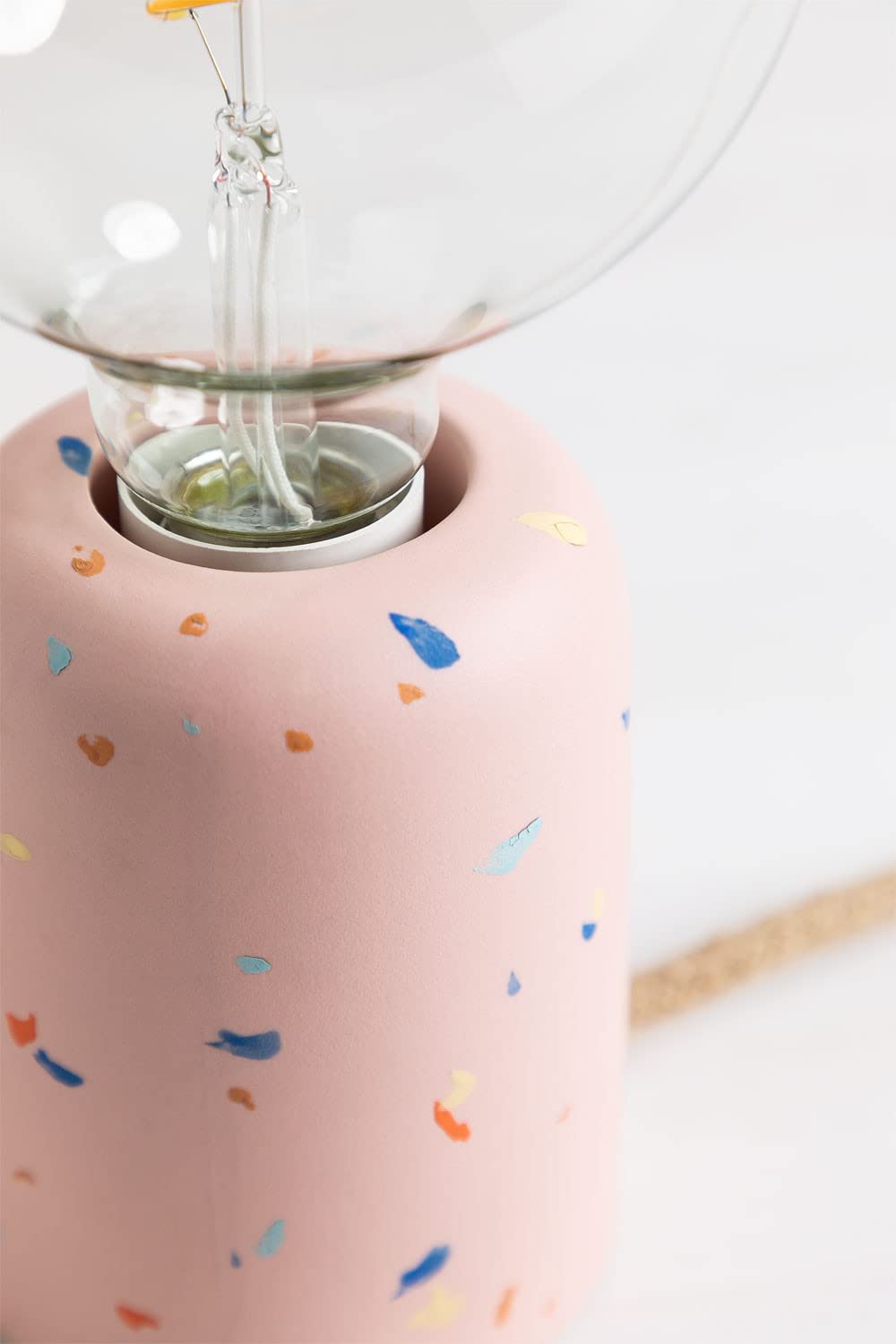 Sklum Queny lampada da tavolo ceramica rosa quarzo E27