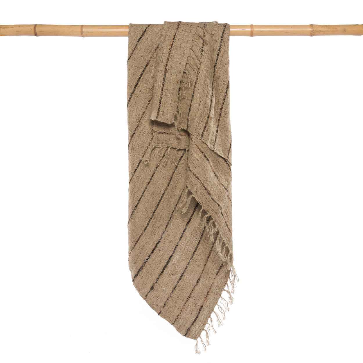 Bambua S'il Vous plaid beige nero in cotone