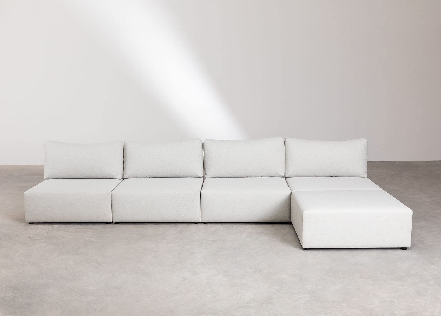 Sklum Kata Divano Componibile 4 Pezzi con Pouf in Tessuto