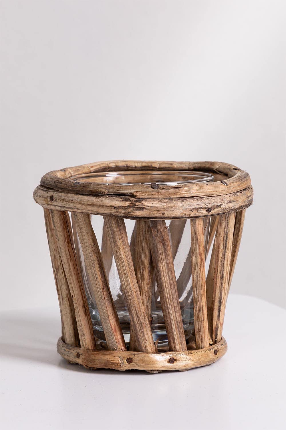 Sklum Cocco vaso in bambù marrone naturale Ø9 cm